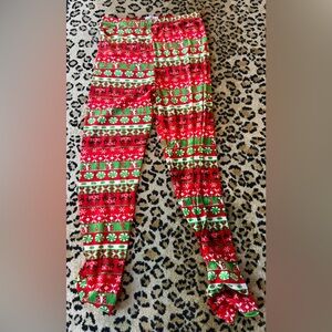 Poof! Velvet Christmas leggings in Large